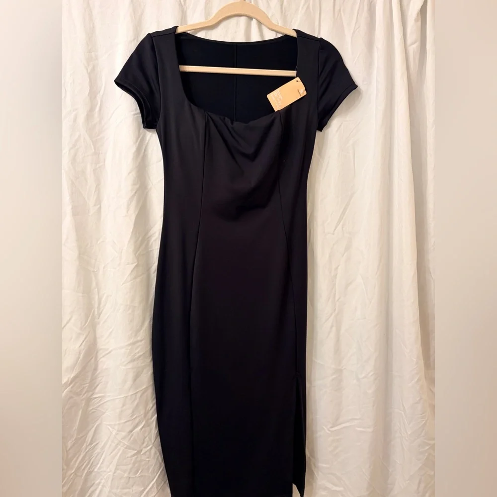 Popilush Black Shapewear Dress Short Sleeve Size Small NWT - Picture 2 of 3